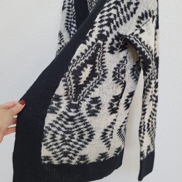 Jolt Cardigan Sweater Womens Small Black Geometric Fall Winter, Casual Boho - Picture 9 of 11